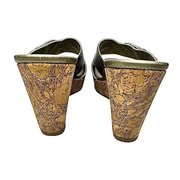 Brighton Women’s Wedge Sandal Pewter Color Size 8.5 M EUC Made In Italy - Picture 3 of 11